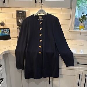 St. John Dark Blue Blazer with Gold Accents